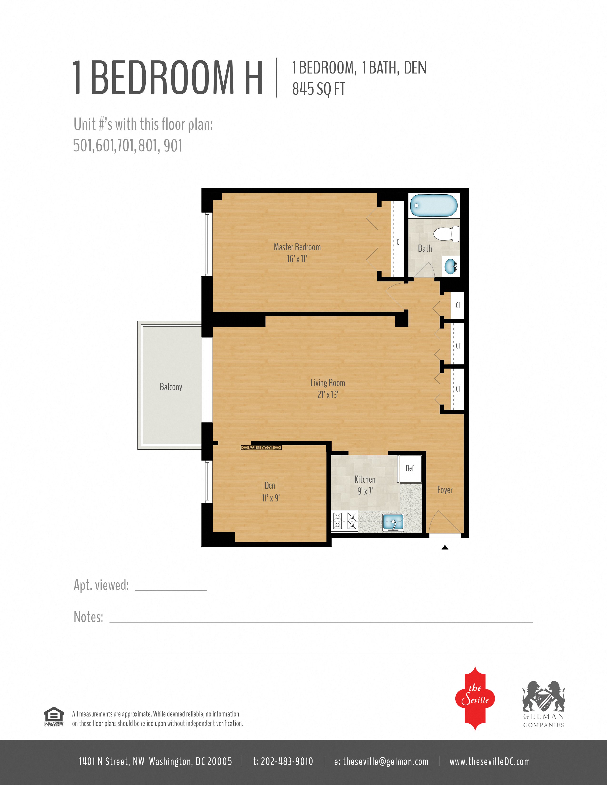 1 Bedroom + Den Image